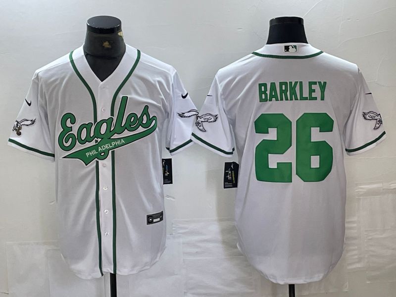 Men Philadelphia Eagles #26 Barkley White 2024 Nike Co branded NFL Jersey style 9->philadelphia eagles->NFL Jersey